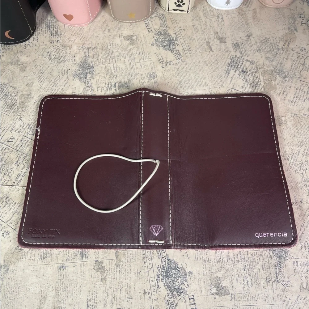 Foxy Fix Handcrafted Burgundy Wine Leather Traveler’s Notebook Cover Made USA